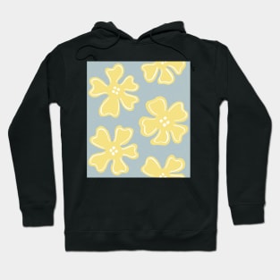 Pattern of yellow button flowers on light blue Hoodie